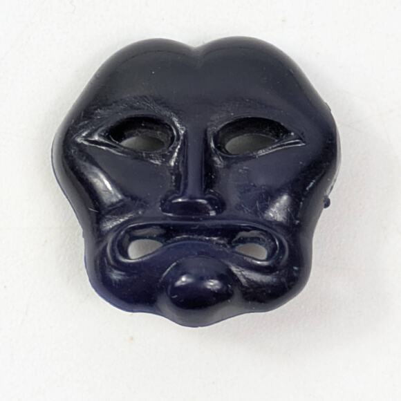 Set Of 3 Vintage .75" Plastic Tragedy Face Mask Shank Buttons Black Navy White - Picture 2 of 5